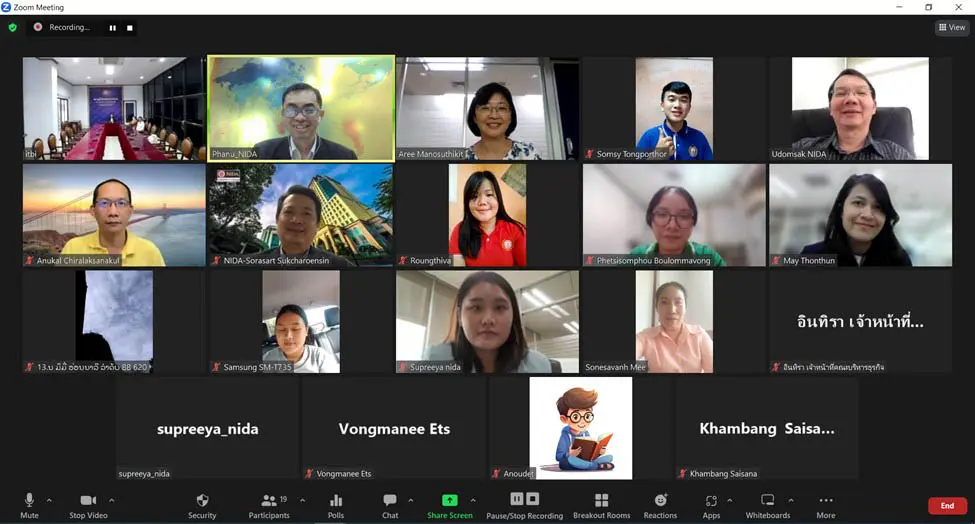 NIDA organized Virtual Information Sharing Session for Banking Institute, Bank of Laos PDR