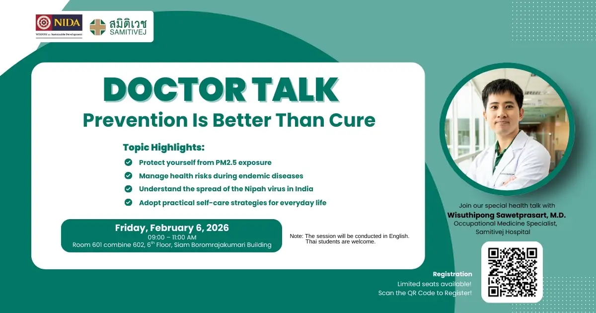 Prepare for PM2.5 & Nipah Virus: Join the “Doctor Talk” Special Session by Samitivej Hospital at NIDA